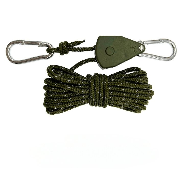 ReflectaCord - Reflektierende Zeltschnur 5M mit verstellbarer Umlenkrolle für Camping