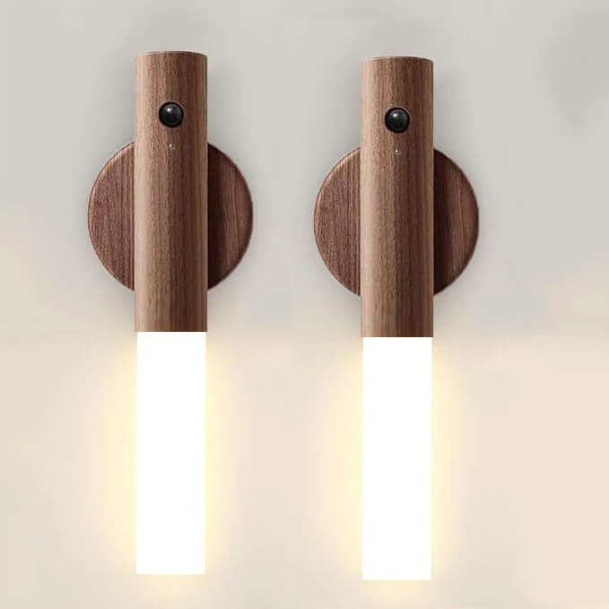 SensoRay - Kabelloses LED-Nachtlicht mit Bewegungssensor | Elegantes Holzdesign und wiederaufladbar