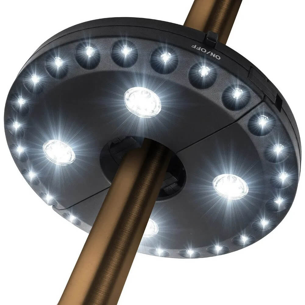 LumaGlow – Tragbare Sonnenschirmlampe mit 24+4 LEDs für den Außenbereich