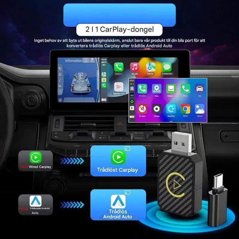 AutoLink - Kabelloser Android Auto & IOS CarPlay Adapter für Multimedia im Auto