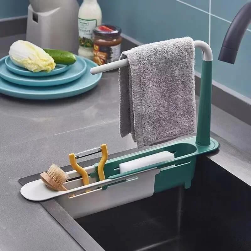 SinkSmart – Verstellbarer Aufbewahrungskorb für Spülbecken | Stilvoll Ordnung am Spülbecken schaffen