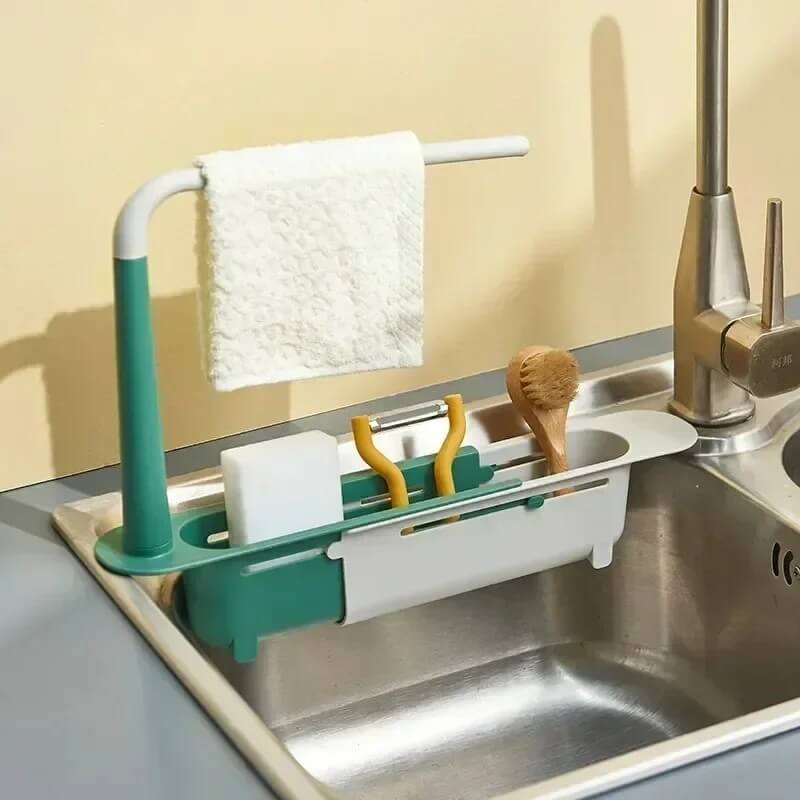 SinkSmart – Verstellbarer Aufbewahrungskorb für Spülbecken | Stilvoll Ordnung am Spülbecken schaffen