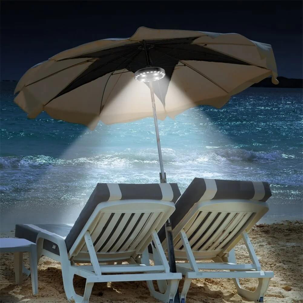 LumaGlow – Tragbare Sonnenschirmlampe mit 24+4 LEDs für den Außenbereich