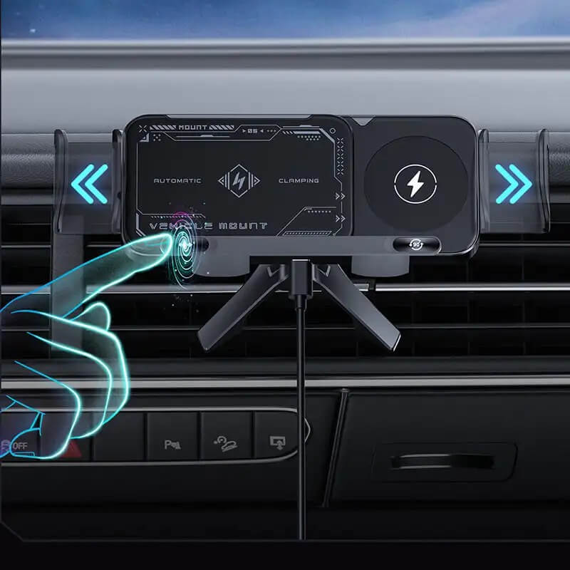 ChargeMount - Einstellbarer Smart Car Phone Halter mit 15W Wireless Charging Pad für klappbare Bildschirme