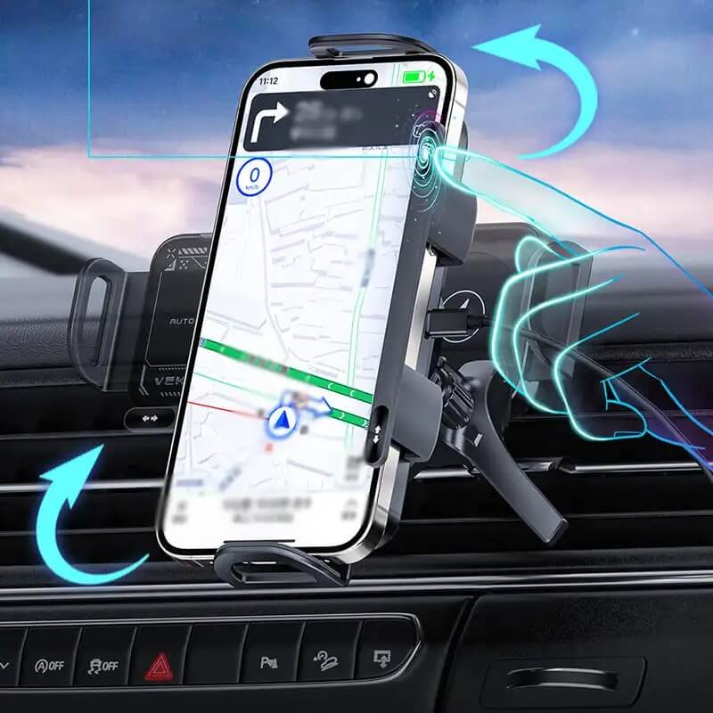 ChargeMount - Einstellbarer Smart Car Phone Halter mit 15W Wireless Charging Pad für klappbare Bildschirme
