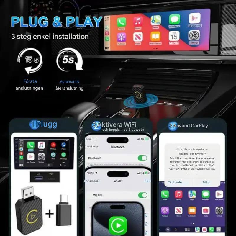 AutoLink - Kabelloser Android Auto & IOS CarPlay Adapter für Multimedia im Auto