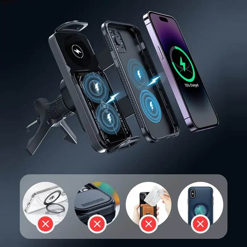 ChargeMount - Einstellbarer Smart Car Phone Halter mit 15W Wireless Charging Pad für klappbare Bildschirme