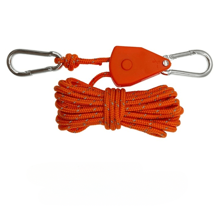 ReflectaCord - Reflektierende Zeltschnur 5M mit verstellbarer Umlenkrolle für Camping