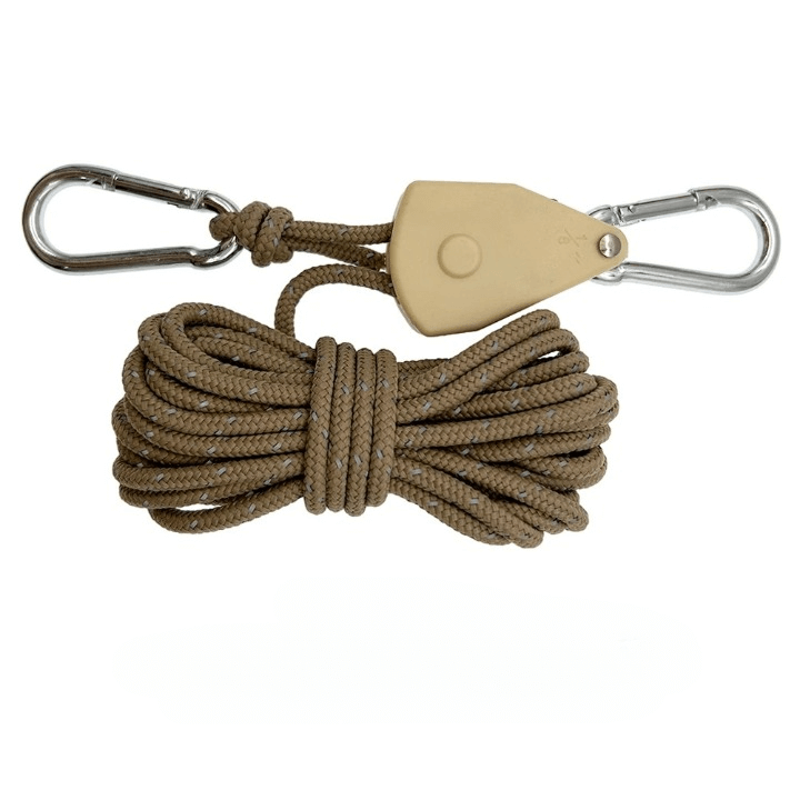 ReflectaCord - Reflektierende Zeltschnur 5M mit verstellbarer Umlenkrolle für Camping