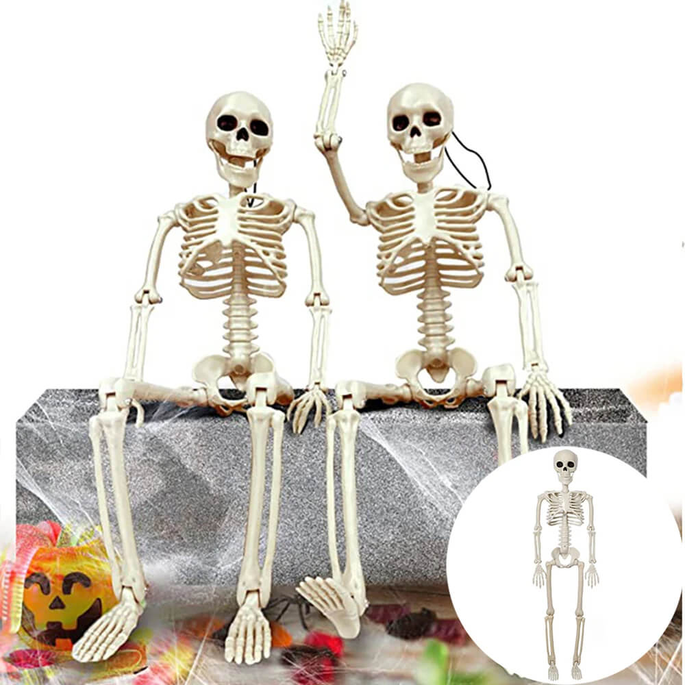 Halloween Dekoration: Menschliches Skelett 40 cm - Realistisches Skelett für gruselige Dekoration