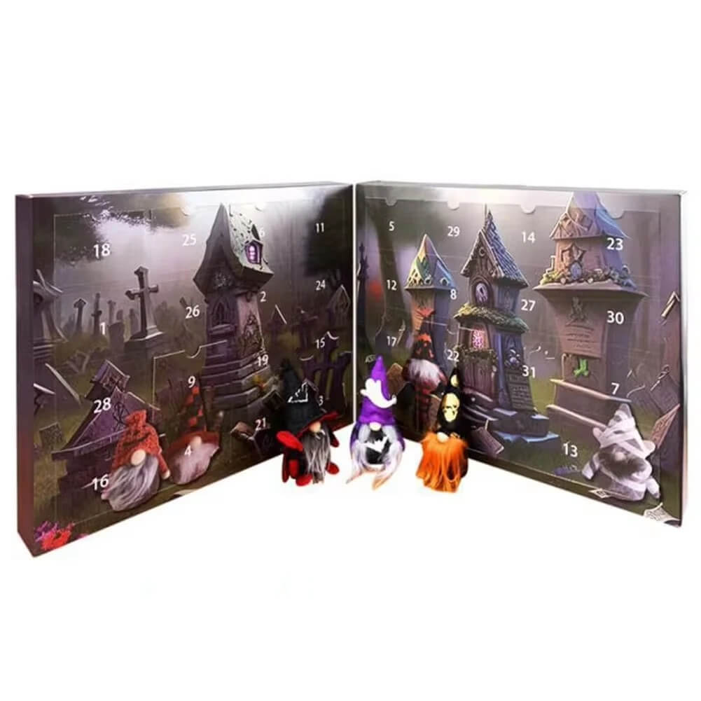 Weihnachtsmann & Halloween Adventskalender 2024 - Countdown mit Sammelfiguren, kinderfreundliche Heimdekoration und Countdown-Kalender