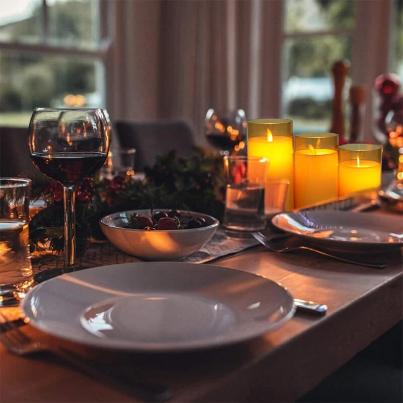 Glowelle - LED-Wachskerze mit realistischem Flammeneffekt mit Fernbedienung und Dimmer