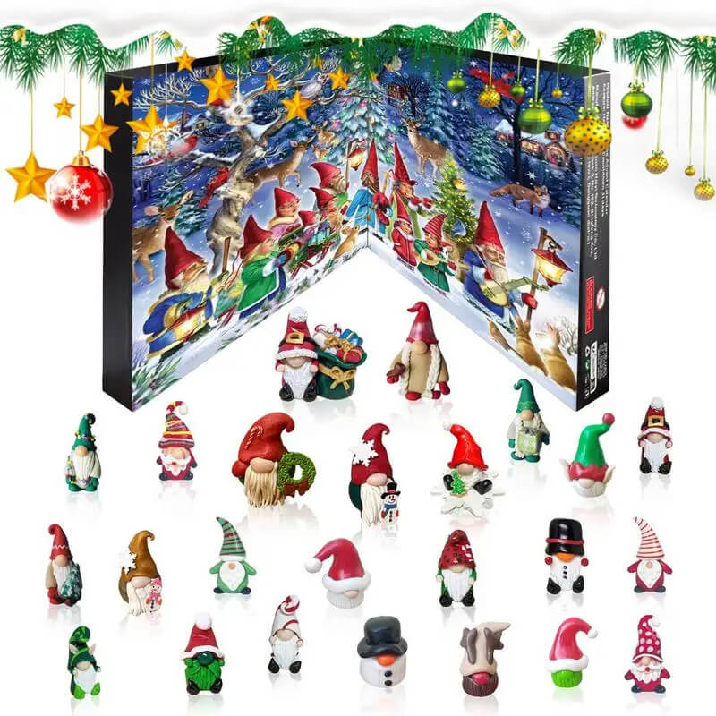 Weihnachtsmann & Halloween Adventskalender 2024 - Countdown mit Sammelfiguren, kinderfreundliche Heimdekoration und Countdown-Kalender