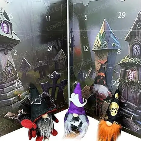 Weihnachtsmann & Halloween Adventskalender 2024 - Countdown mit Sammelfiguren, kinderfreundliche Heimdekoration und Countdown-Kalender
