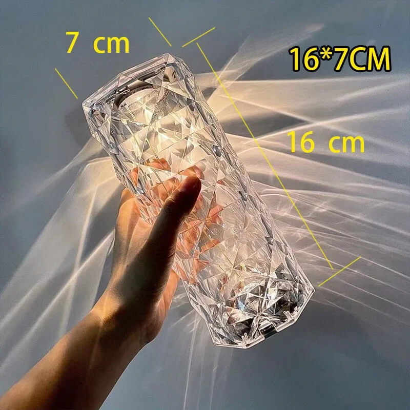 Kristall-Lampe mit 16 Farben & Diamant-Rose LED-Lampe - Touch & Fernbedienung USB wiederaufladbar, Romantische Stimmung für Zuhause