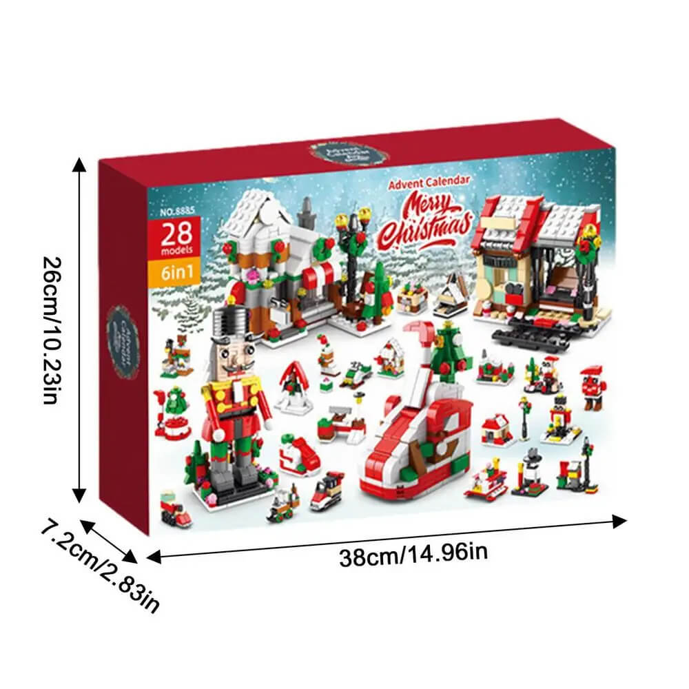 Weihnachts-Adventskalender Bauklötze für Kinder - 24 Tage Countdown mit großem Baukasten, perfektes DIY-Weihnachtsgeschenk für Kinder