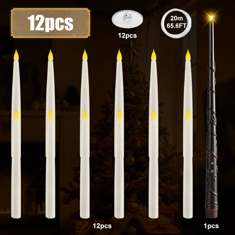 Schwimmende LED-Kerze mit Stab-Fernbedienung | Flammenlose hängende dekorative Kerzen für Weihnachten, Halloween & Hochzeit