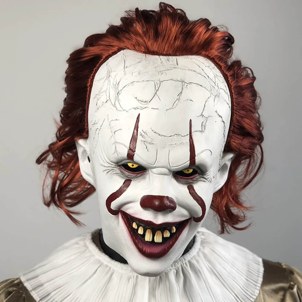 Halloween Pennywise Clown Maske - gruseliger Dämonenclown für Halloween und Karneval