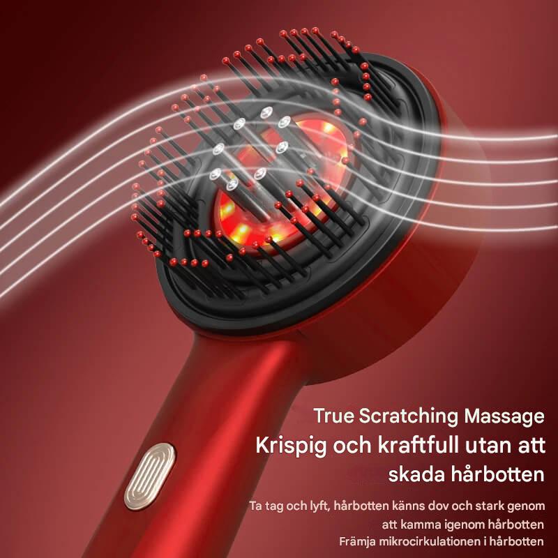 Elektrischer Massagekamm mit Rotlichttherapie - mit Ölspender