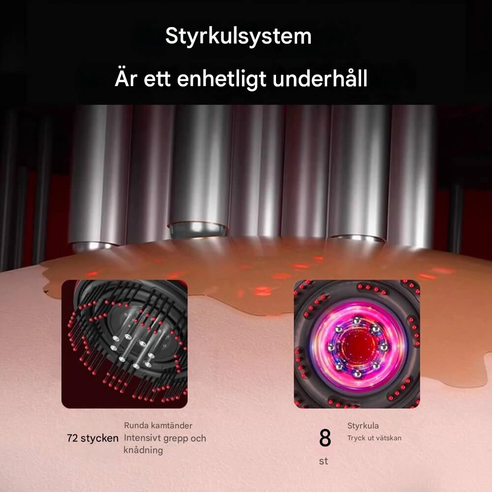 Elektrischer Massagekamm mit Rotlichttherapie - mit Ölspender