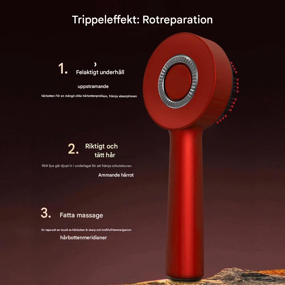 Elektrischer Massagekamm mit Rotlichttherapie - mit Ölspender