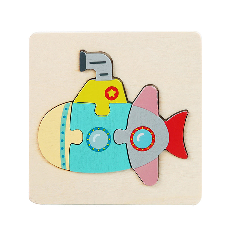 3D Holzpuzzle für kleine Kinder Cartoon Tiere Bildung kognitiv