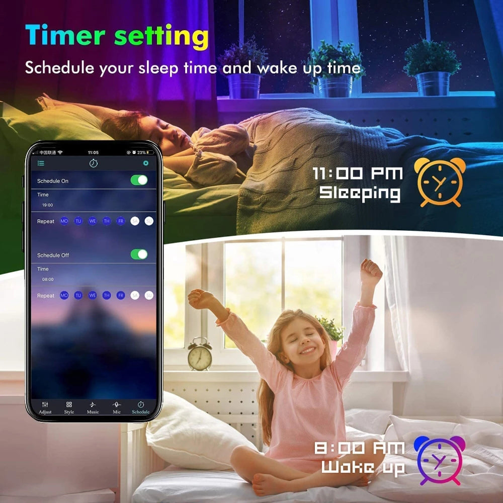 Intelligente LED-Lichterkette mit App 1-10 M