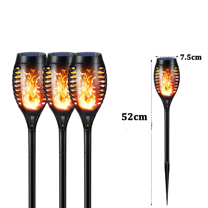 Solarbetriebene LED-Laterne für den Außenbereich | IP65 Wasserdichte Gartenfackel mit Flammeneffekt - Energieeffizient & Automatische Zündung