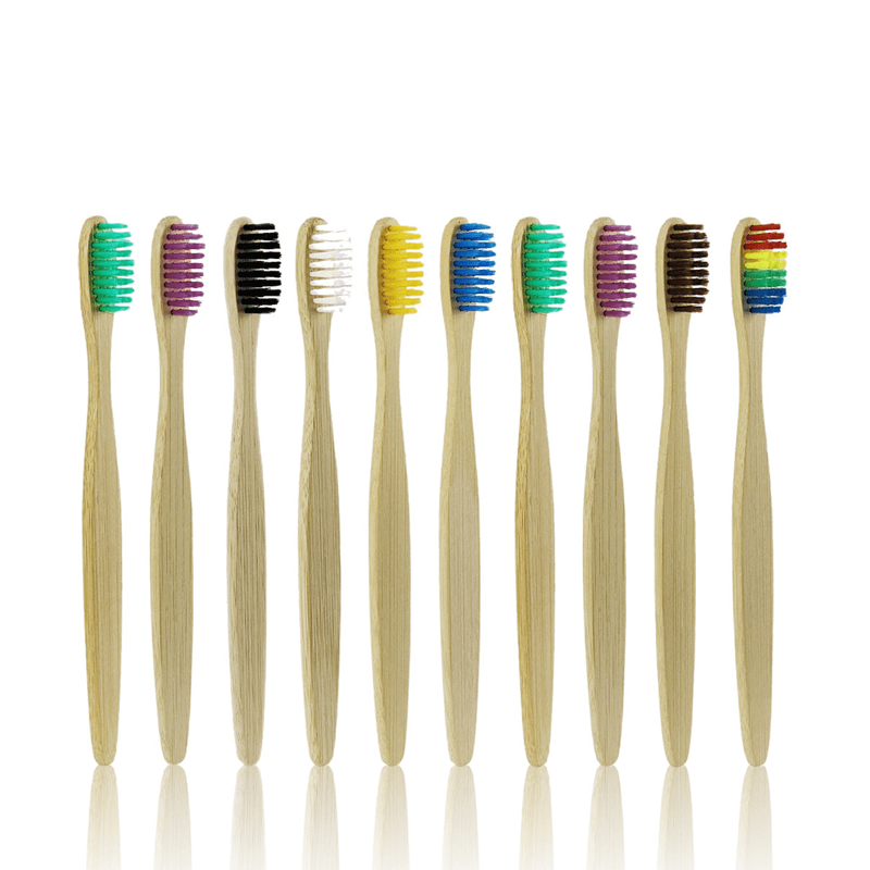 10 Stück umweltfreundliche bunte Bambuszahnbürsten