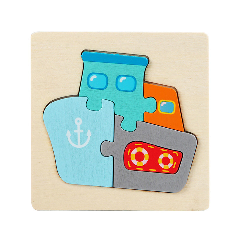 3D Holzpuzzle für kleine Kinder Cartoon Tiere Bildung kognitiv