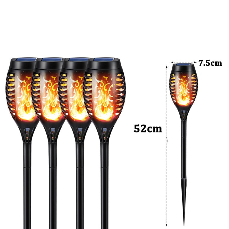 Solarbetriebene LED-Laterne für den Außenbereich | IP65 Wasserdichte Gartenfackel mit Flammeneffekt - Energieeffizient & Automatische Zündung