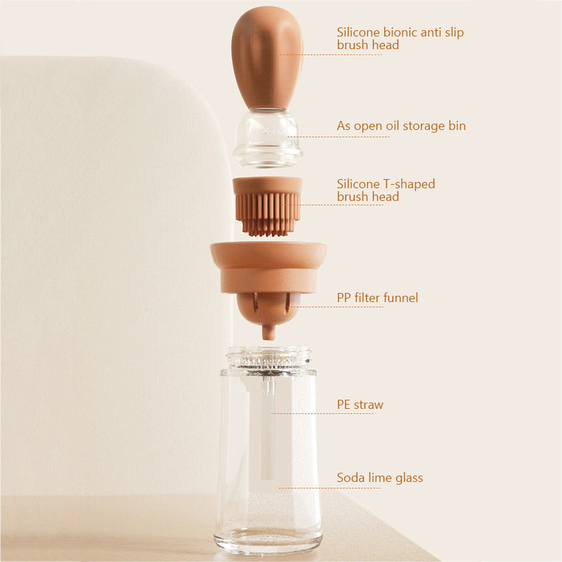 Glasölflasche mit Silikonbürste Küche Lebensmittel