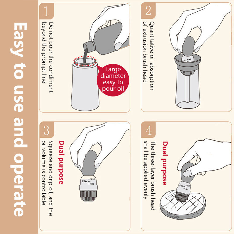 Glasölflasche mit Silikonbürste Küche Lebensmittel