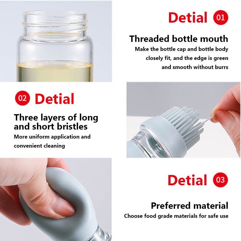 Glasölflasche mit Silikonbürste Küche Lebensmittel