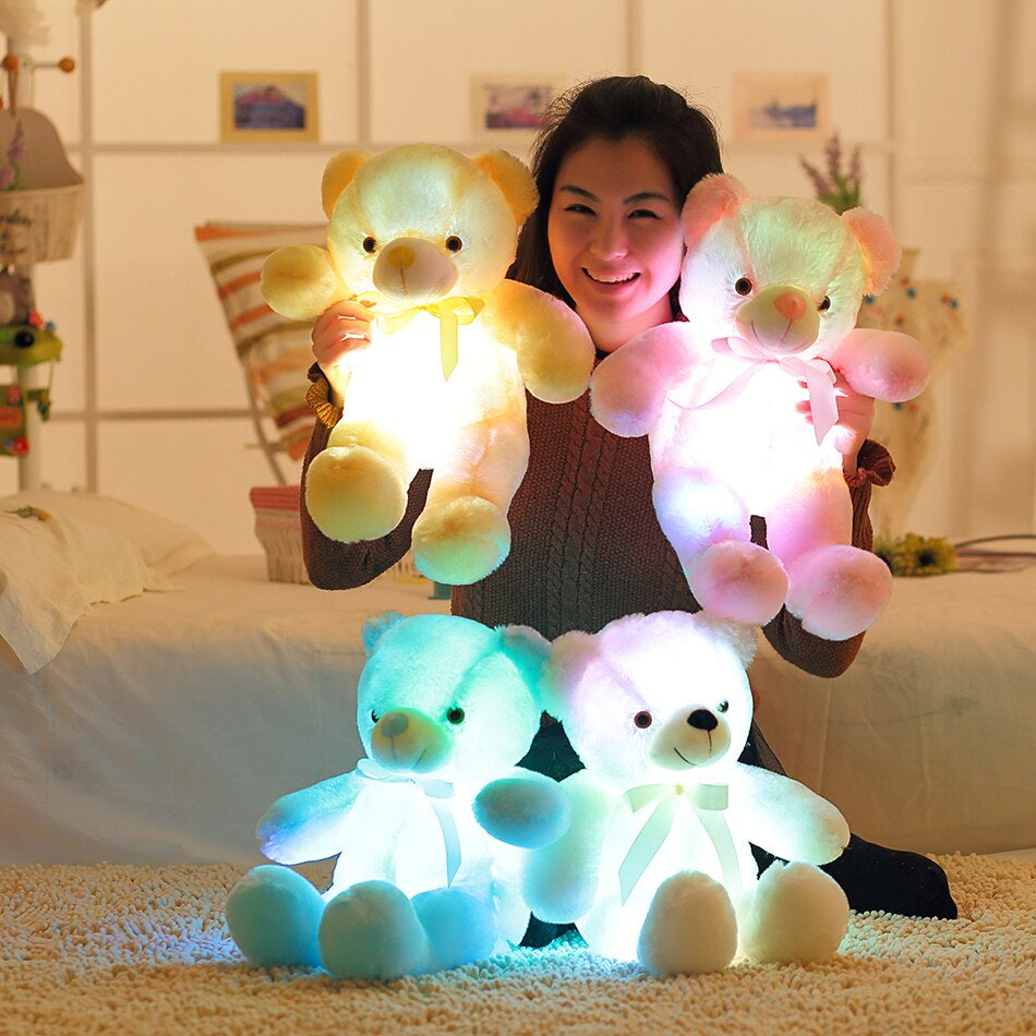 LED leuchtender blinkender Teddybär aus Plüsch Niedlich