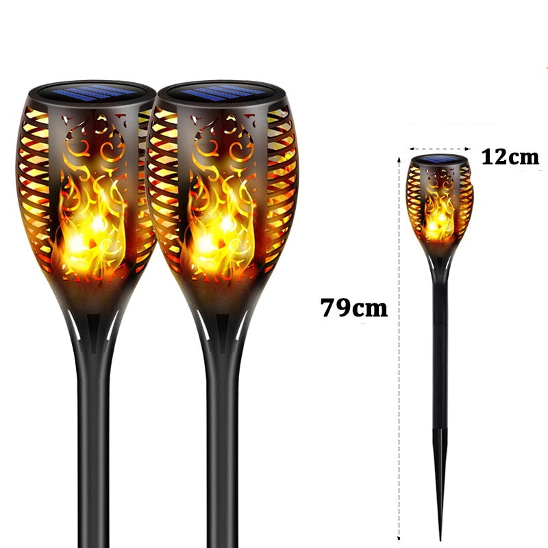 Solarbetriebene LED-Laterne für den Außenbereich | IP65 Wasserdichte Gartenfackel mit Flammeneffekt - Energieeffizient & Automatische Zündung