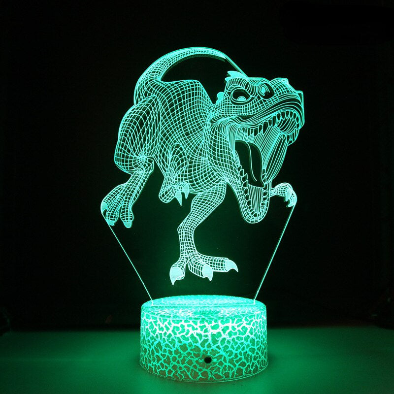 3D LED Lampe Dinosaurier