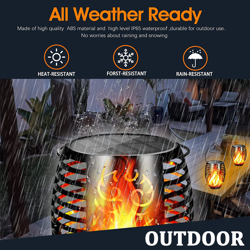 Solarbetriebene LED-Laterne für den Außenbereich | IP65 Wasserdichte Gartenfackel mit Flammeneffekt - Energieeffizient & Automatische Zündung