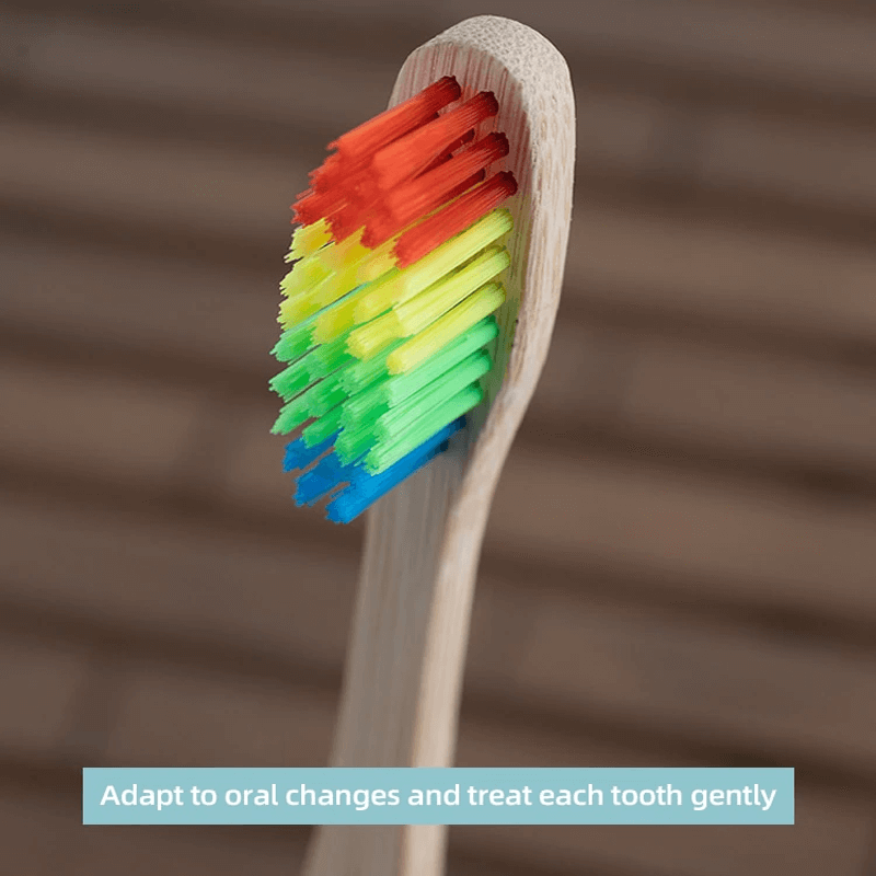 10 Stück umweltfreundliche bunte Bambuszahnbürsten