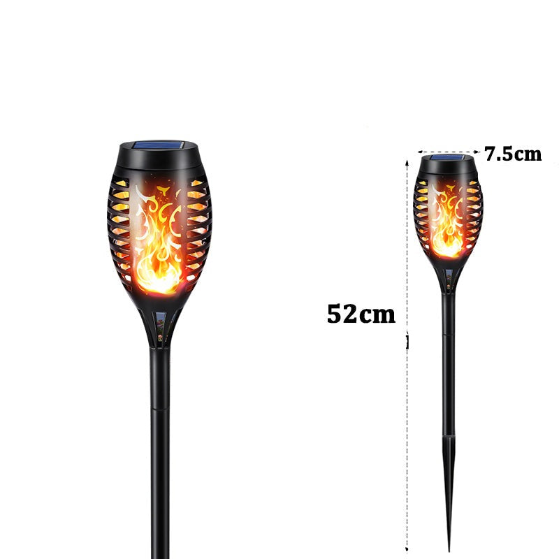 Solarbetriebene LED-Laterne für den Außenbereich | IP65 Wasserdichte Gartenfackel mit Flammeneffekt - Energieeffizient & Automatische Zündung