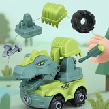 Mini-Dinosaurier-Fahrzeugbaukasten - Spielen und Lernen mit kreativen Kombinationen