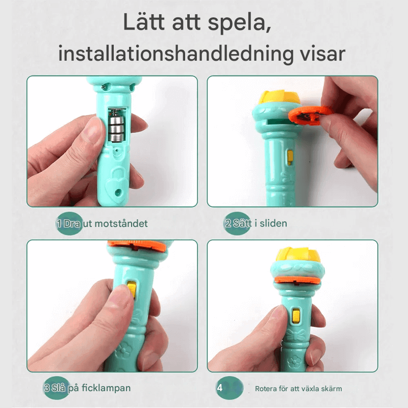 Pädagogische Projektor-Taschenlampe - Magisches Spielzeug für Schlafenszeit und Fantasie