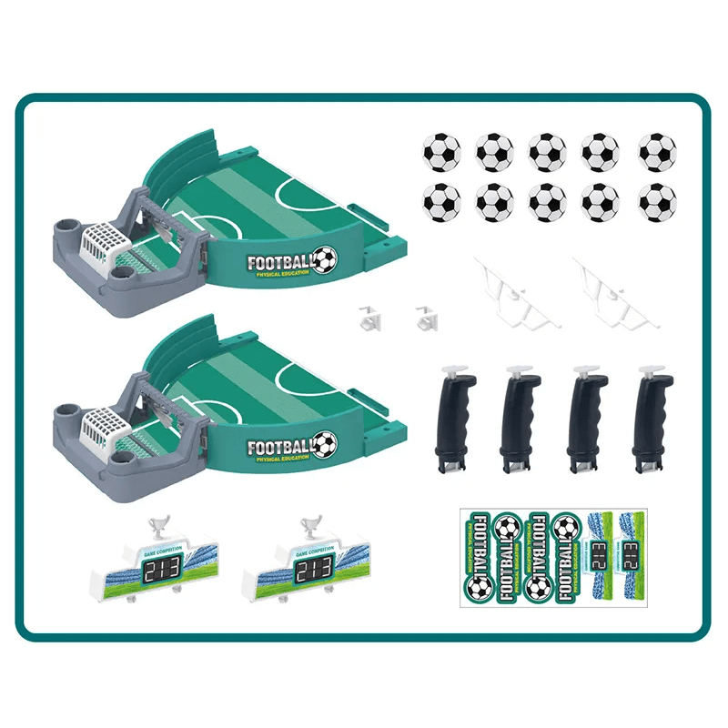 Tischfußballspiele für Kinder & Erwachsene - Mini-Fußballspiel aus Holz & ABS | Interaktives 2-in-1-Brettspiel für 2-4 Spieler