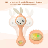 Babyrassel mit blinkenden Lichtern und Musik - leicht zu greifen und sicher