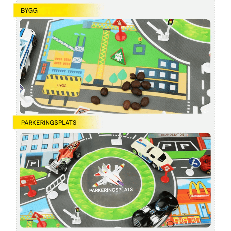 Urban inspirierte Spielmatte - Roadmap Poster für kreatives und pädagogisches Spielen