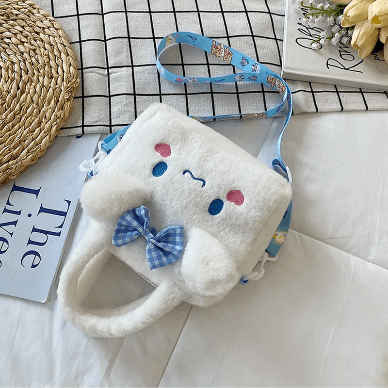 Sanrio Plüsch Tasche - Adorable Handtasche mit Zimtrolle, Melody & Kuromi