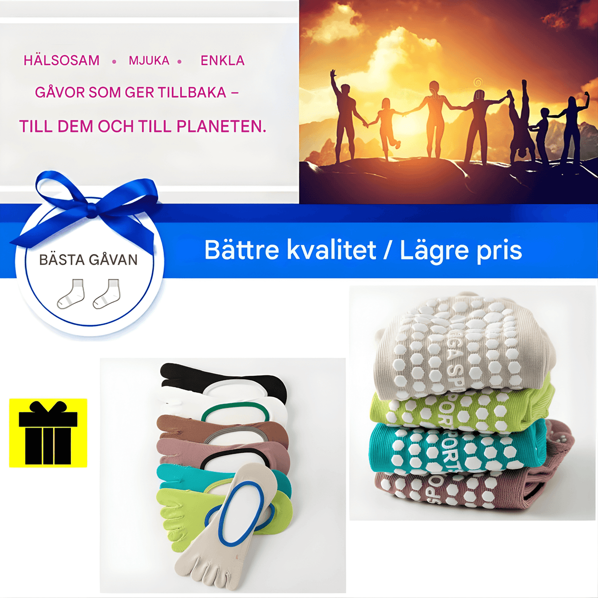 YogiGrip - Five Toe Yoga Socken mit Anti-Rutsch & Atmungsaktiver Komfort für Frauen