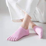 FlexiToe - 5 Paar rutschfeste Yoga- und Pilates-Socken mit fünf Zehen & Bequeme Passform für Tanz und Training