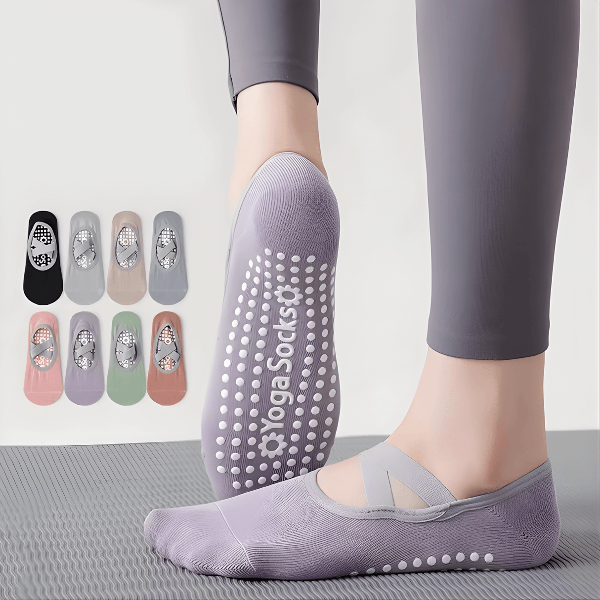 GripFlow - Rutschfeste Yoga- und Pilates-Socken mit atmungsaktivem Komfort & Stabiler Grip