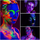 NeonAura - Halloween Neon Fluorescent UV Body Paint Set für Gesicht und Körper, Glow in the Dark, Party & Festival Farbe